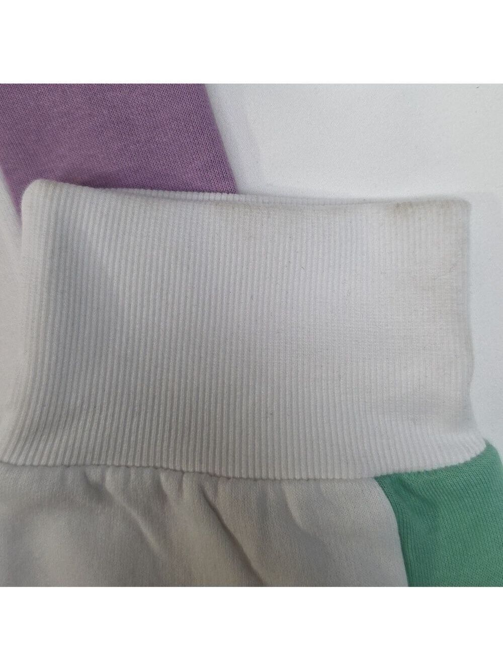 Kangol White and Purple Joggers with Green Accents Dirt At Bottom - Picture 6 of 10